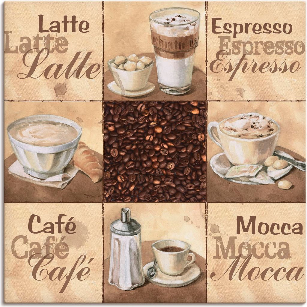 ARTland Leinwandbild Kaffee Collage II Größe: 100x100 cm