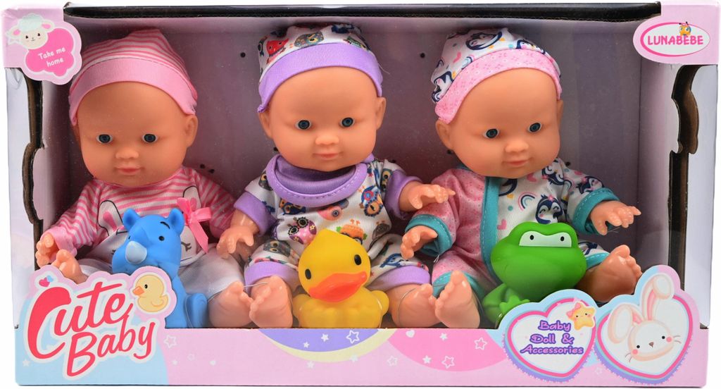 3er Set Babypuppen 23cm - Realistische Neugeborene Puppen für Kinder & Kleinkinder