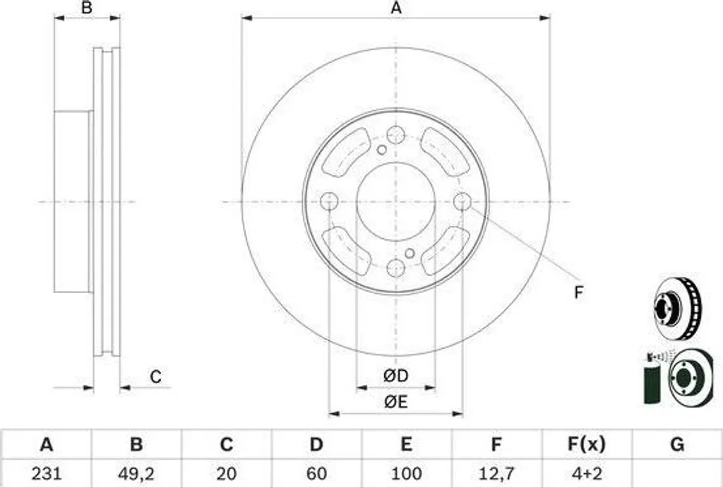 Disque de frein Bosch Suzuki Celerio pour éliminer les vibrations