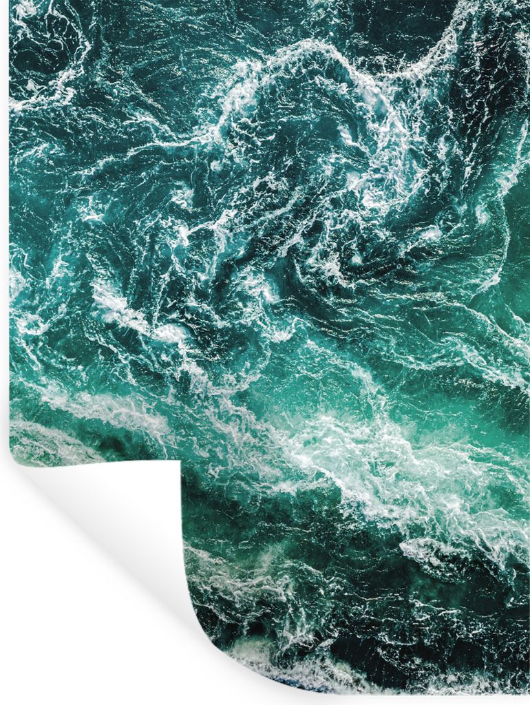 MuchoWow Wandtattoo Wandsticker Wandaufkleber Ozean - Wasser - Meer - Luxus - Grün - Türkis 90x120 cm Selbstklebend und Repositionierbar - Falt...