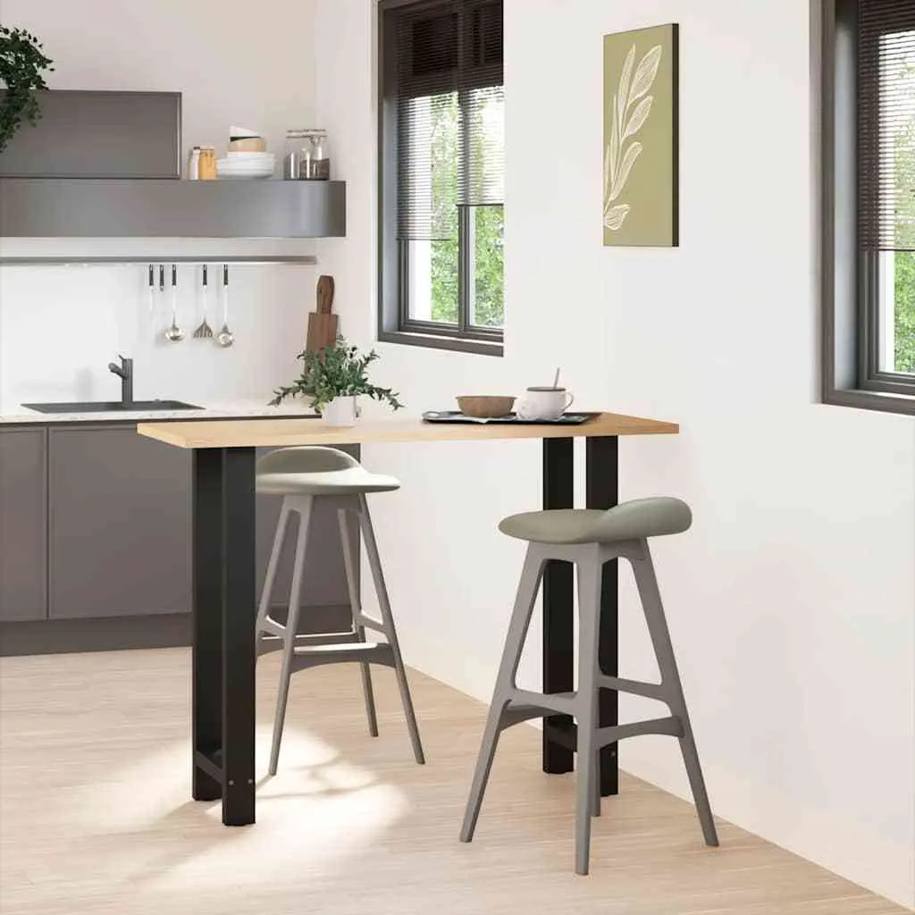 SYFAX™ Gambe Tavolo Bar 100cm Acciaio Nero - Kit 2 Pezzi Robusti