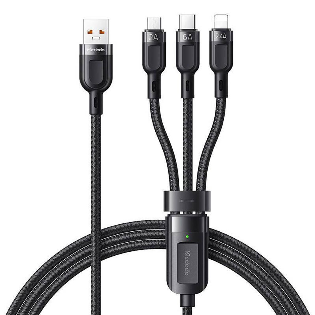 Mcdodo Kabel Lightning Micro Usb-C 3W1 6A 65W Qc 4