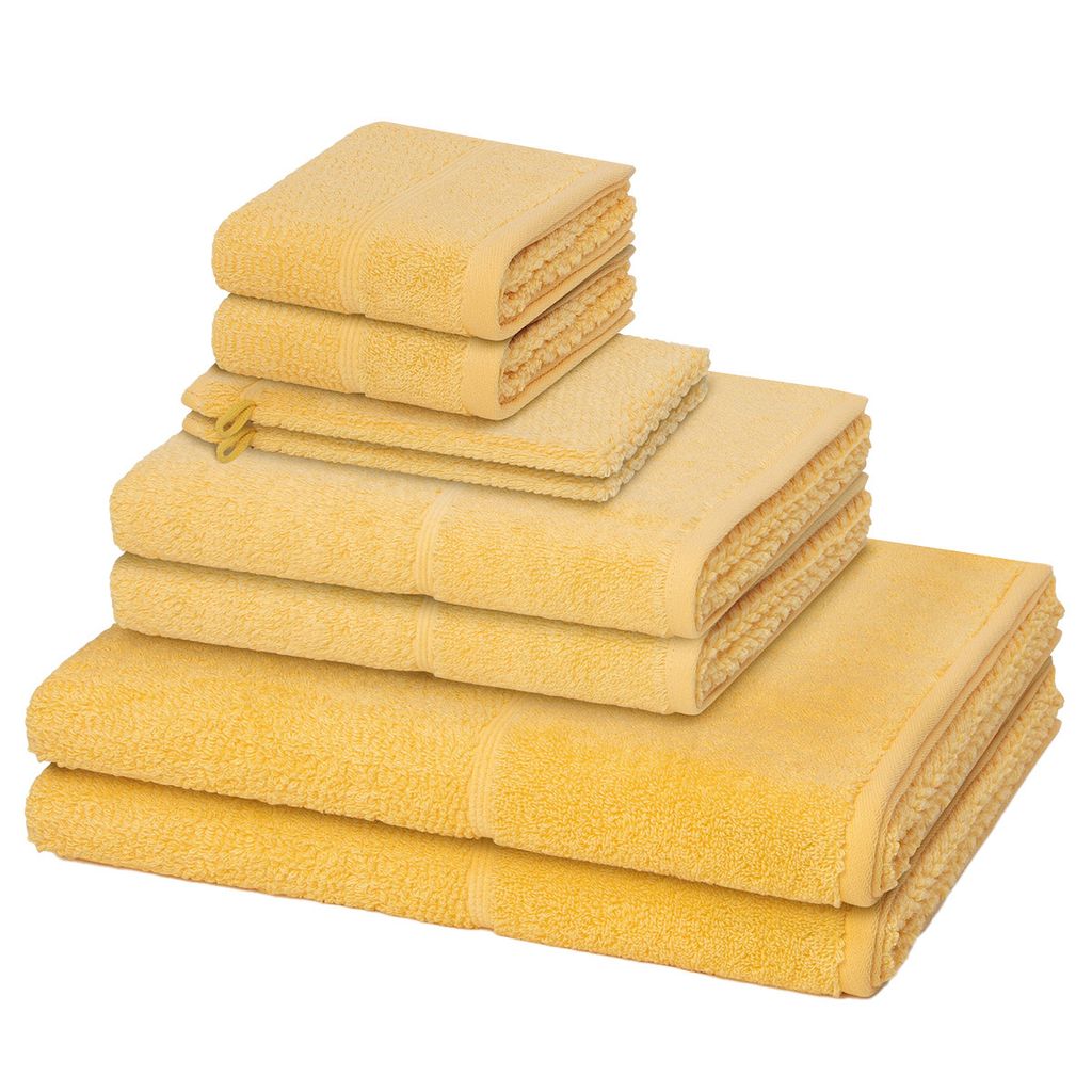 Möve for frottana Pearl 2 X Wasch- 2 X Gäste- 2 X Dusch- 2 X Handtuch im Set Moderner Mix aus Walk- und Zwirnfrottier, Hohe Flauschigkeit und san...