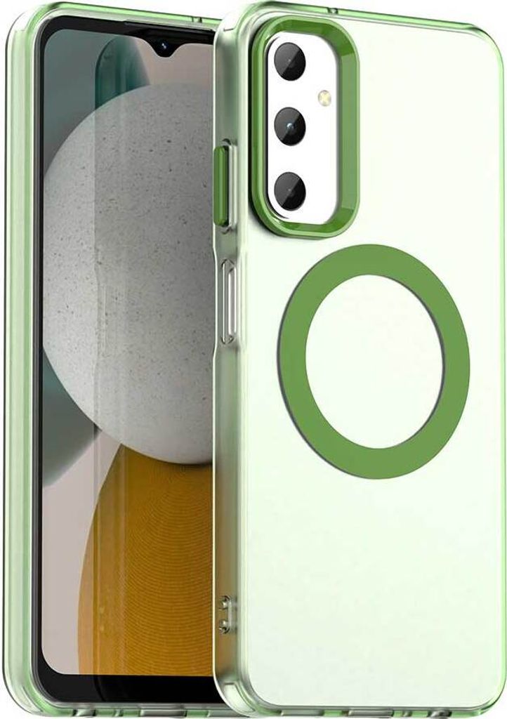 Magnetisch Hülle für Samsung Galaxy A05S, Schlank Durchscheinend Matt Stoßfest Handyhülle Grün