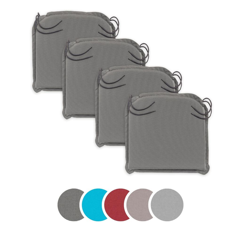 4er Set Outdoor Sitzkissen, 44 x 47 cm, 6 cm dick, Produktbild 
