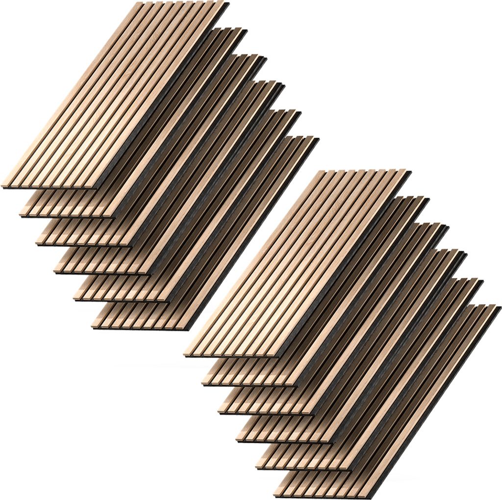 Vicco Wandpaneele Akustikpaneel, 12 Stück, Eiche