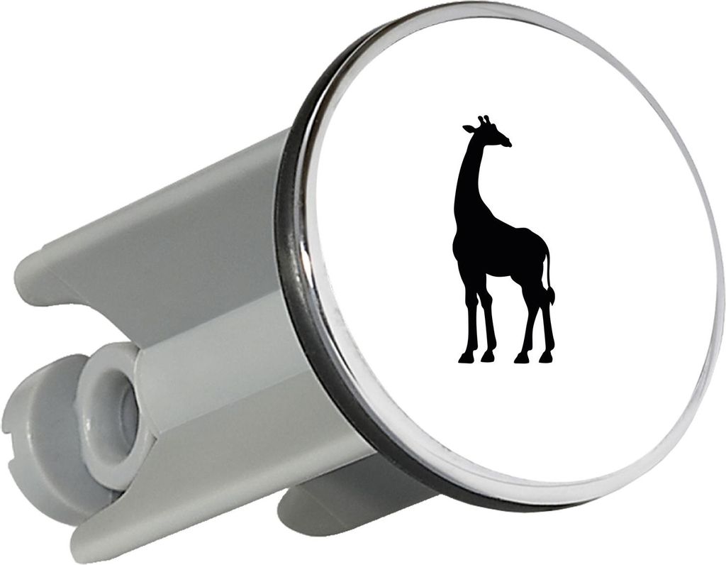 Huuraa Waschbeckenstöpsel Giraffe Silhouette 4cm höhenverstellbar Abflussstopfen Geschenkidee