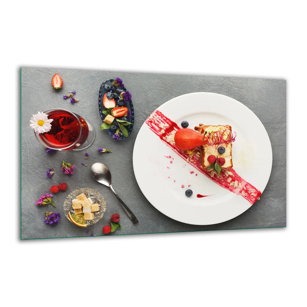 Piastra di copertura per piano cottura in ceramica 1 pezzo 80x52 frutta rosso copertura vetro decorazione alzatina - 10