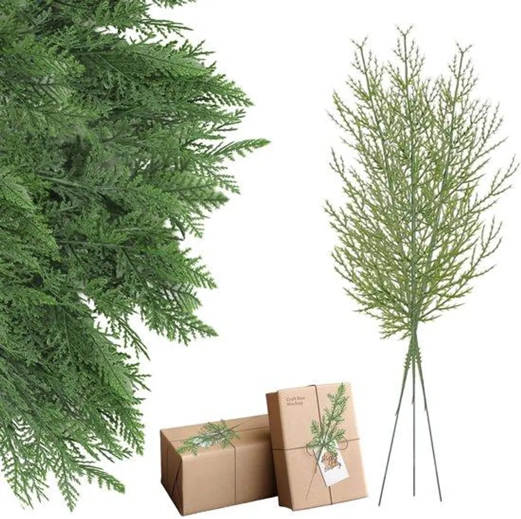 Branches de sapin en plastique vert 28 cm pour décoration de Noël