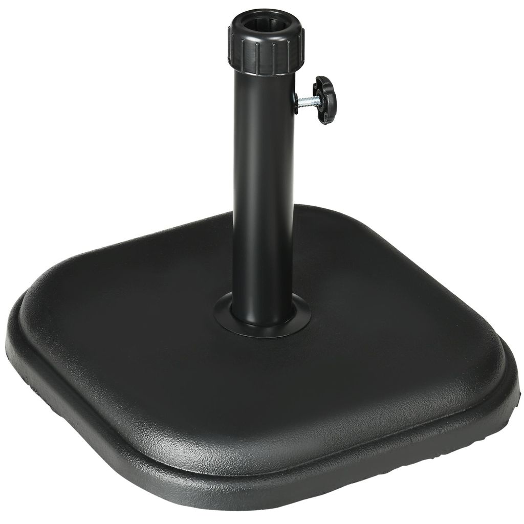 Sonnenschirmständer aus Beton 11kg Quadratisch Schirmständer für Sonnenschirm 32-38mm Rohrdurchmesser Schwarz