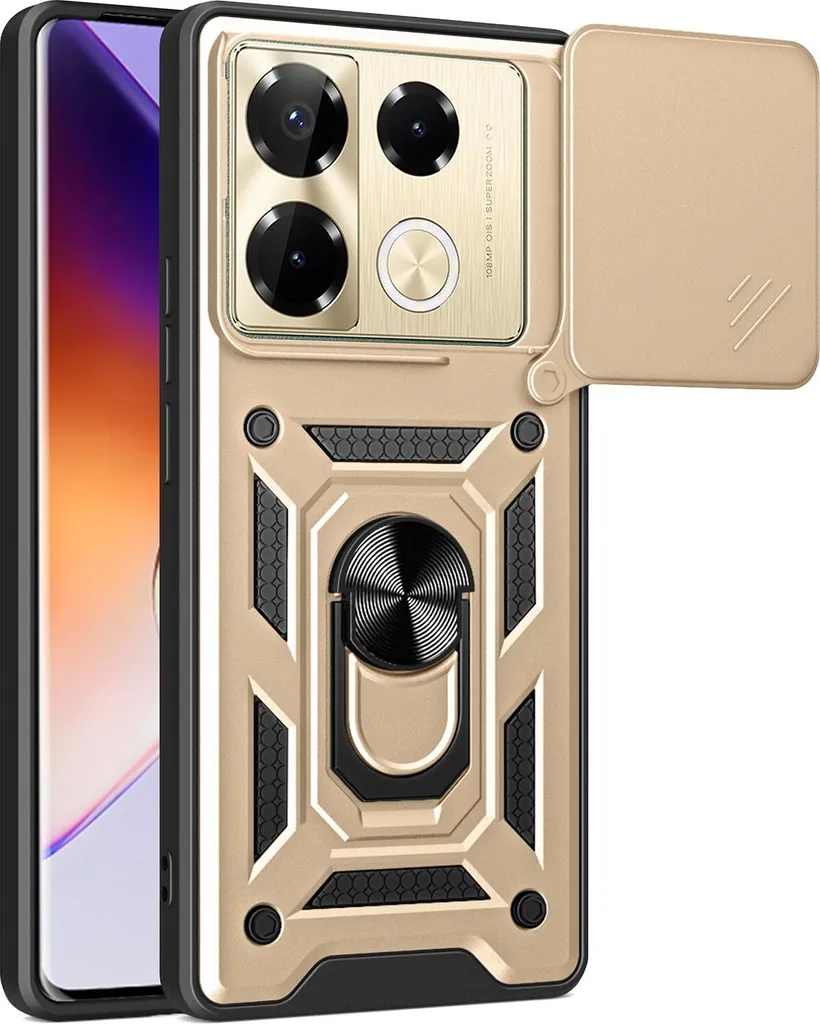 Cover Infinix Note 40 Pro+ 5G Oro Anti-Shock con Ring Holder