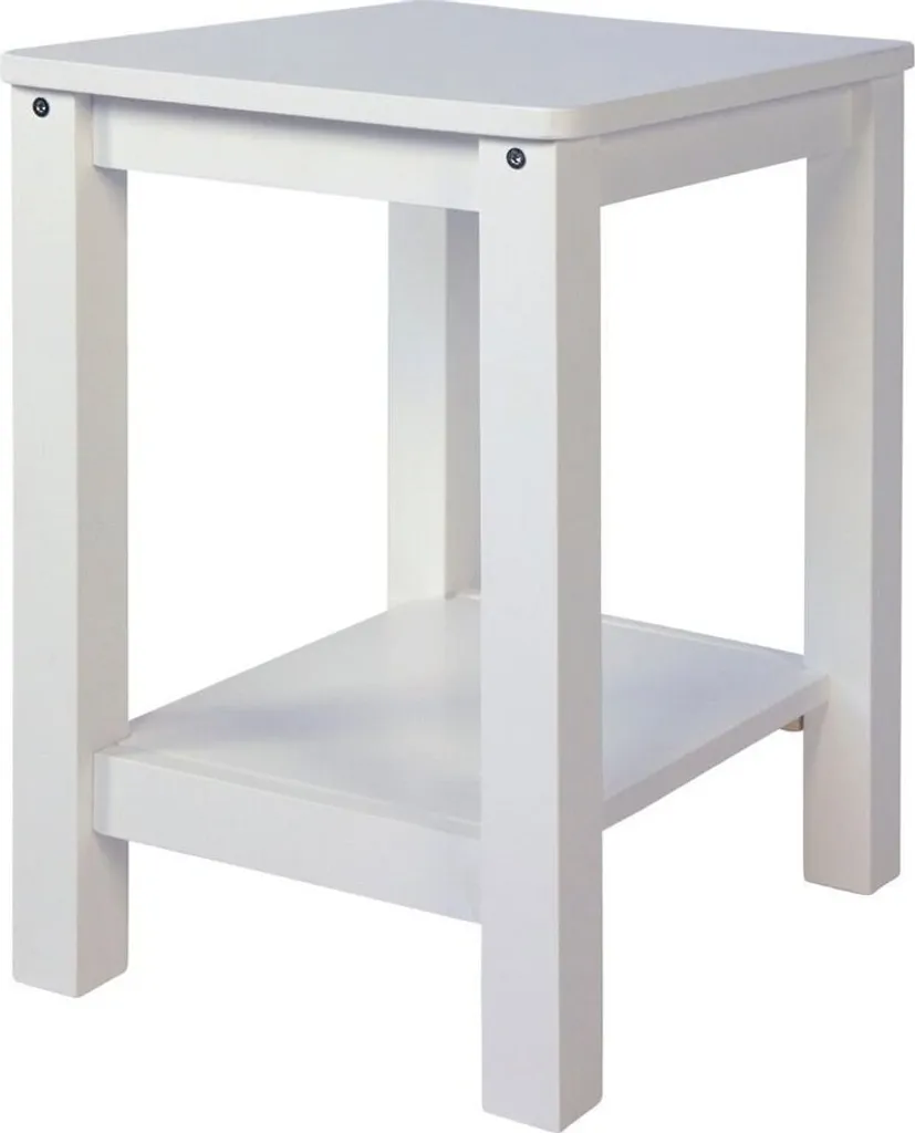 Table de chevet en bois blanc scandinave pour chambre à coucher Modèle N7