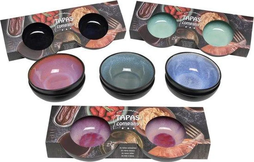 Set 2 Ciotoline Ceramica 12x4cm - Smalto Reattivo per Casa e Cucina