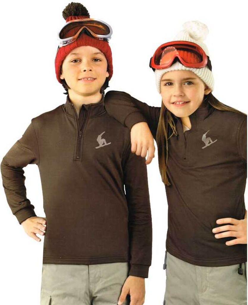 Kinder Snowboardshirt Gr. 134/140 braun