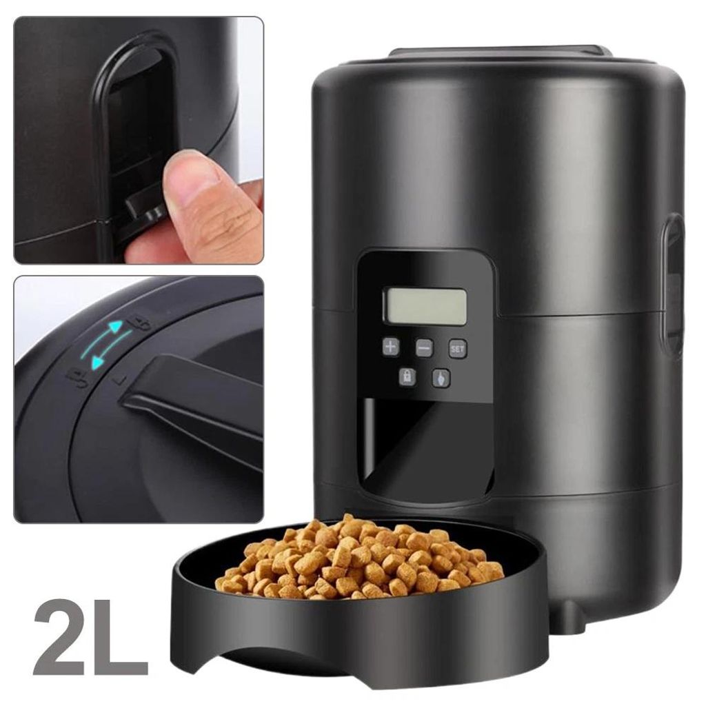 Futterautomat Katze Katzenfutter Automat Cat Feeder Automatischer Futterspender 2L