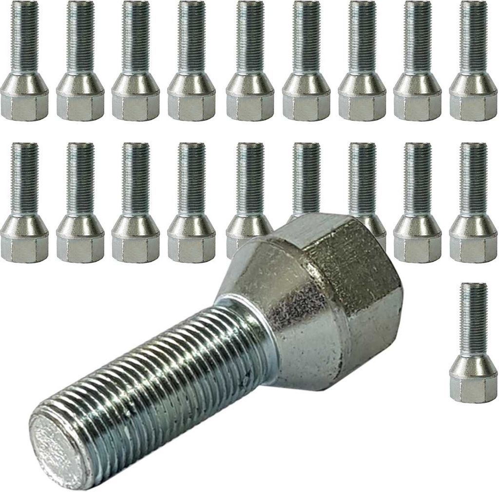 20x Radschraube M16x1,5 60° Kegelbund 40mm Schaftlänge kompatibel mit