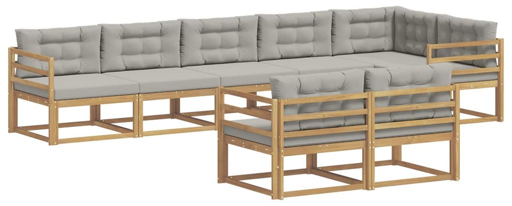 “2026 Modern“ Braun Outdoor-Sofagarnitur 6 pcs Weiß und Hellgrau Polyester - Designermöbel 71493 - Gartensofas
