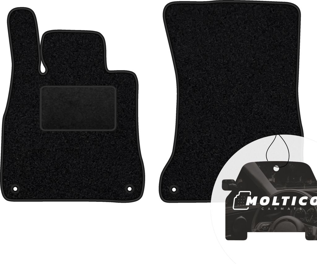 moto-MOLTICO Vorne Fußmatten Auto Velours Autoteppiche Schwarz Automatten Set 2-teilig passend für Mercedes-Benz S-Klasse W222 2014-2020