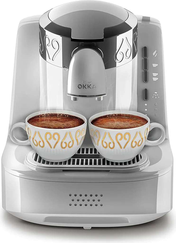 Machine à moka turque moderne Arzum Okka OK002 inox blanc 1-4 tasses