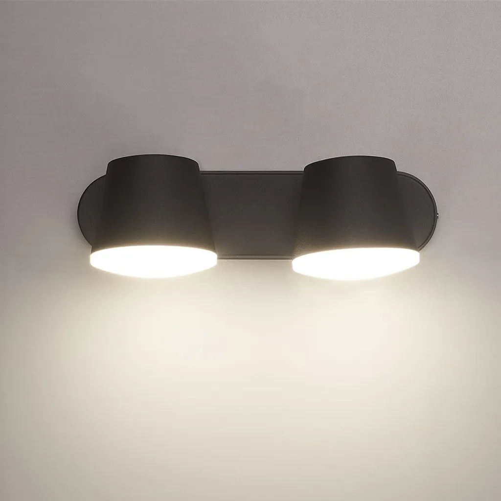 Applique murale LED design noir extérieur étanche IP54 12W 600lm - 6