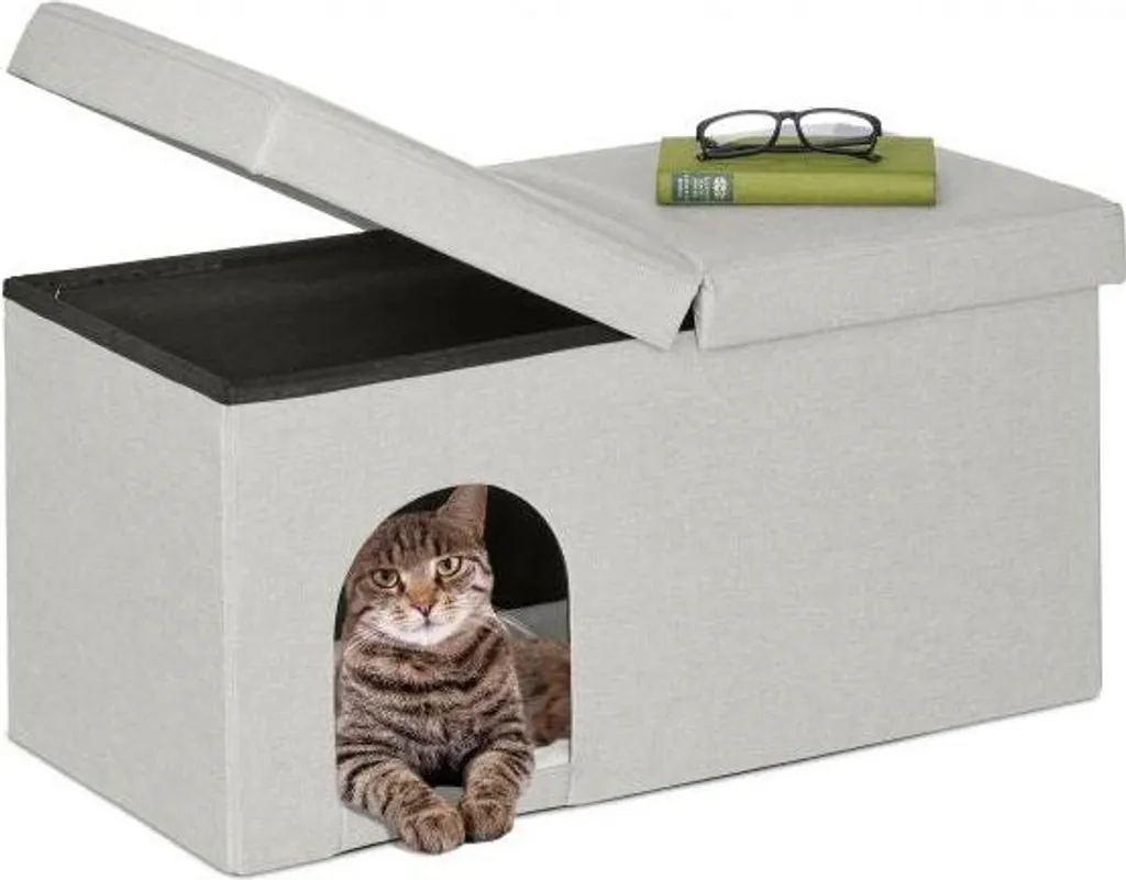 Peau de chat beige avec couvercle pour protection et décoration zen