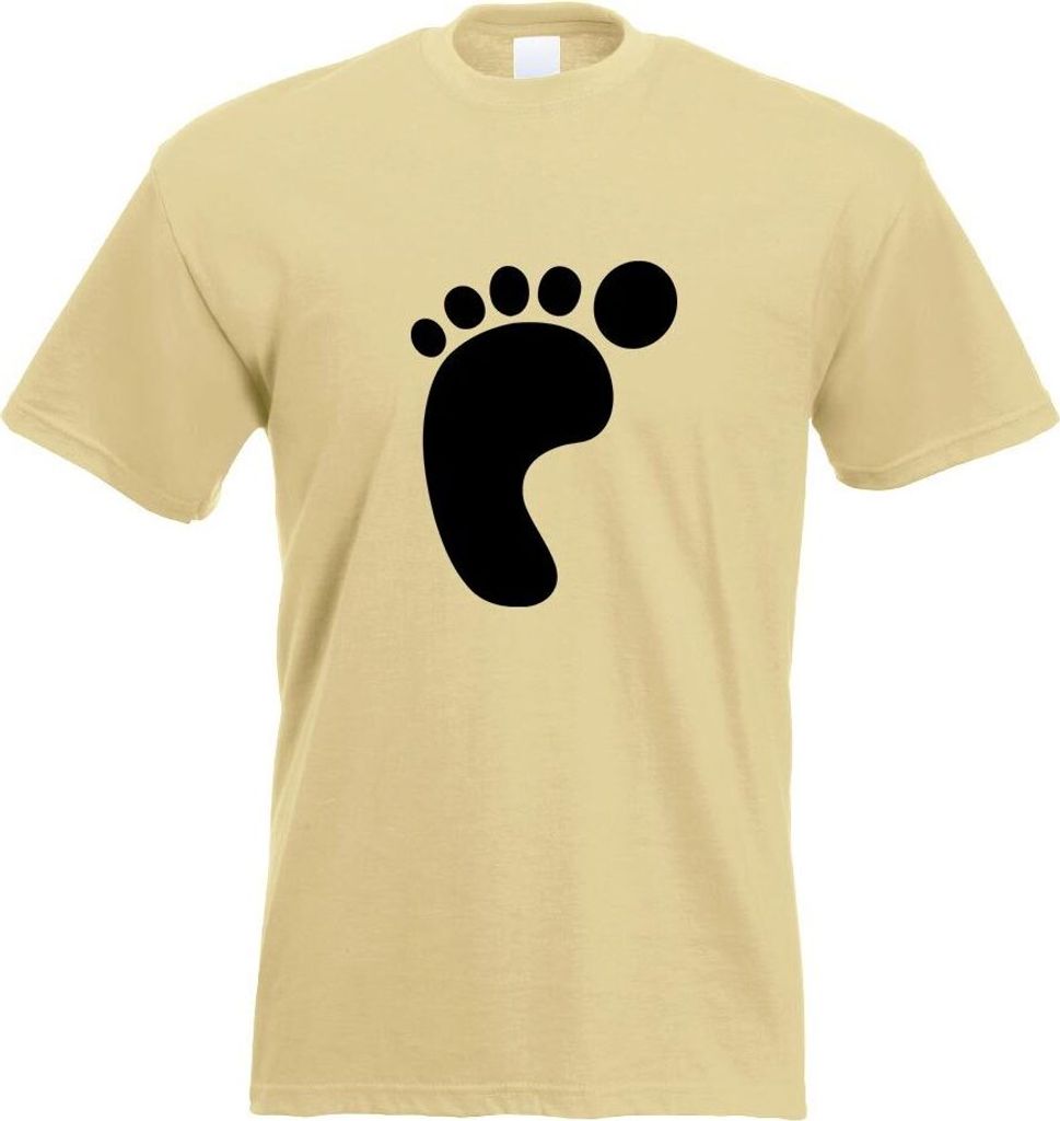 Kiwistar - T-Shirt - Khaki - Fussabdruck Piktogramm Motiv Bedruckt Funshirt Design Print - mit Motiv Bedruckt - Funshirt Design - Sport - Freizeit ...
