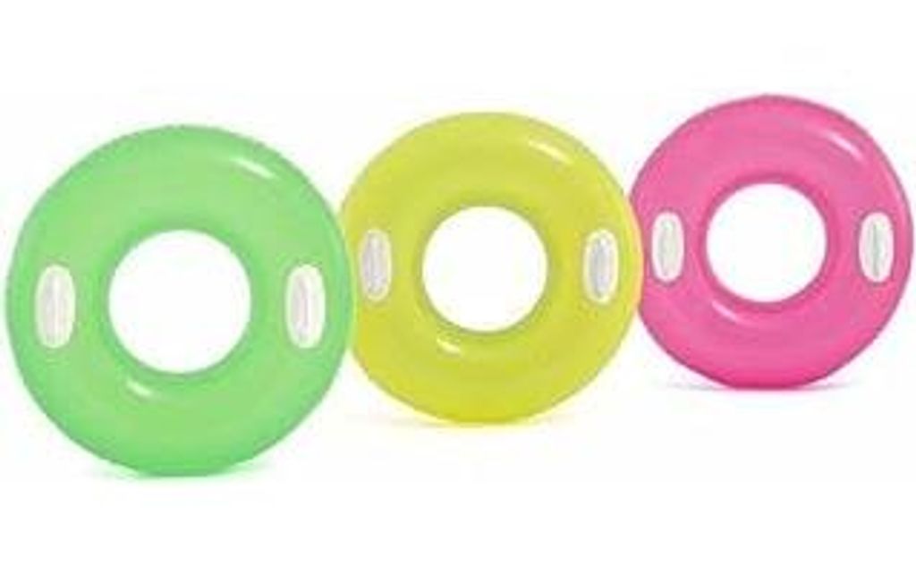Intex Hi-Gloss Tube - Aufblasbarer Schwimmring - Ø 76 cm - Mit Griff, farblich sortiert