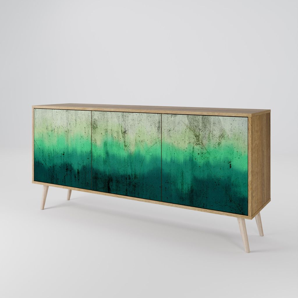 Spacerebels Kommode mit 3 Türen - Sideboard Komodenschrank - Highboard - Kleiderschrank Möbel - Wohnzimmer Schlafzimmer - 57,5×111×42 (HxBxT)