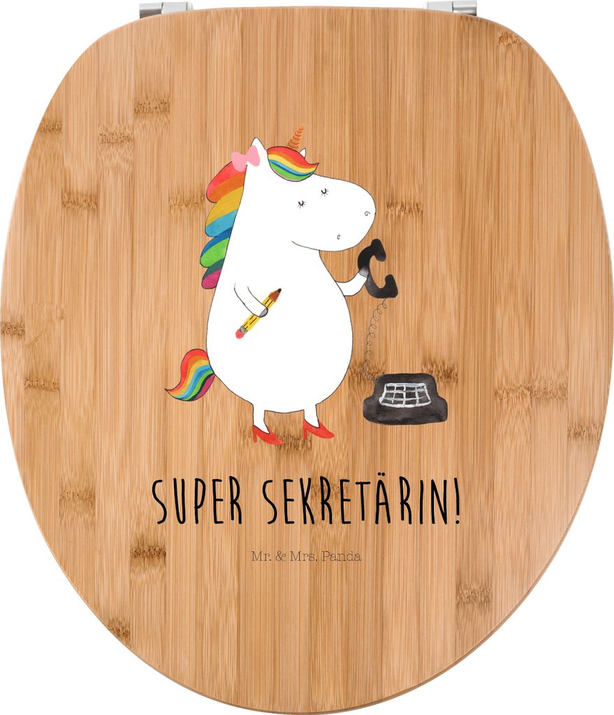 Mr. & Mrs. Panda WC Brille Einhorn Sekretärin - Transparent - Geschenk, Klo-Deckel, Toilettendeckel, Sitz, Unicorn, Klobrille, Rechtsanwältin, B...