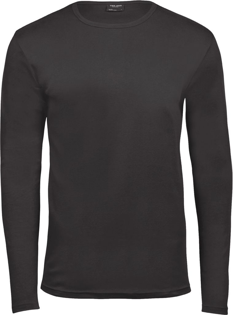 Tee Jays Herren Interlock Longsleeve / T-Shirt, Rundhalsausschnitt, Langarm BC3312 (S) (Dunkelgrau)