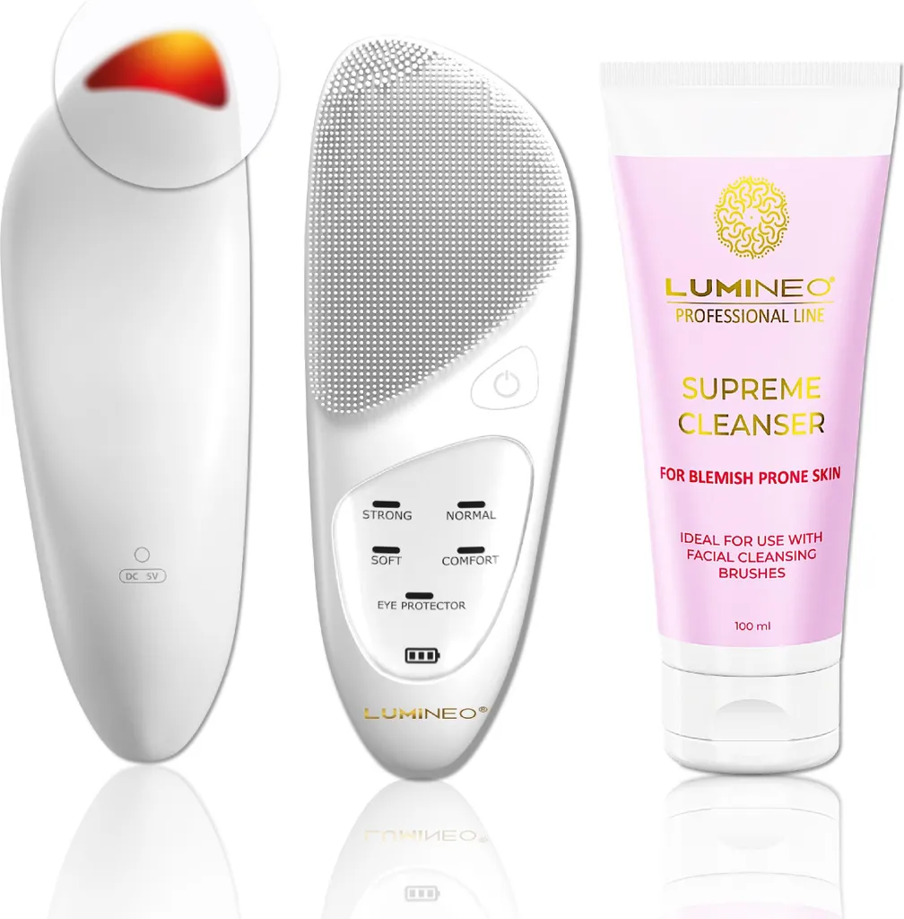 Brosse Thermo-Sonique Lumineo Professional et Gel Actif Purifiant