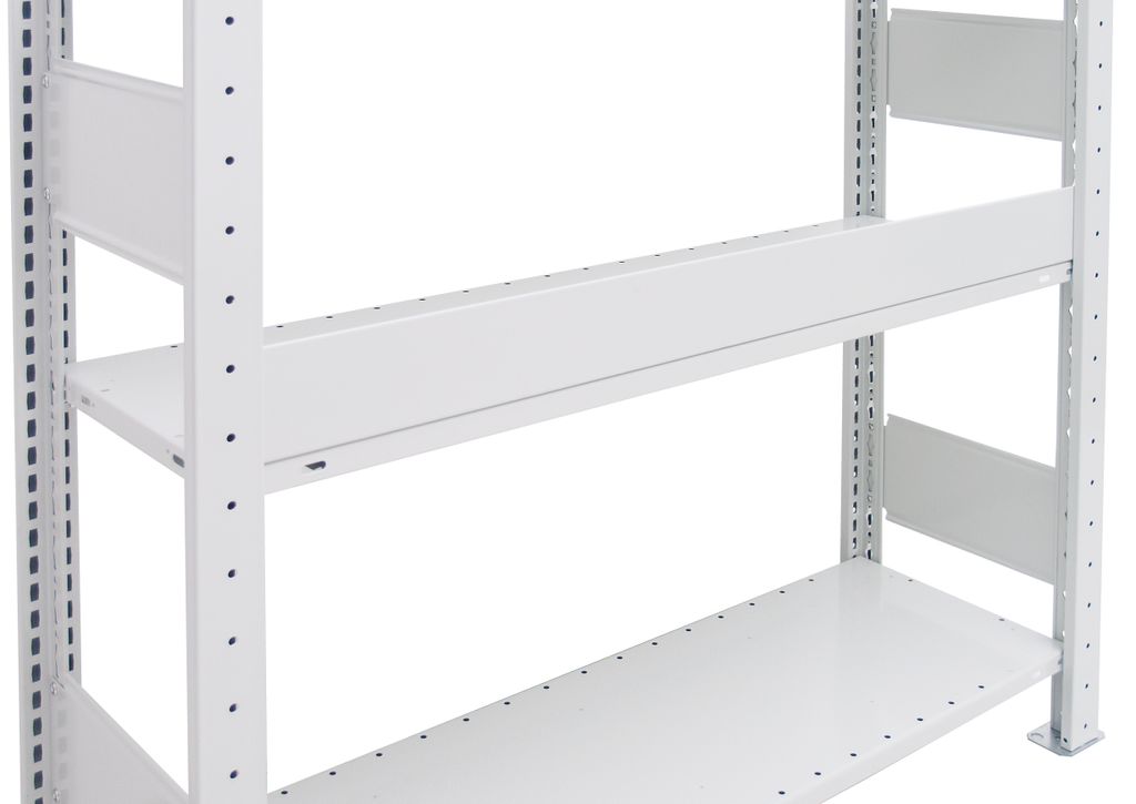 Schüttgutleiste 750mm,90 mm hoch - f.Stecks.25-er Kante,m.2 Stiften