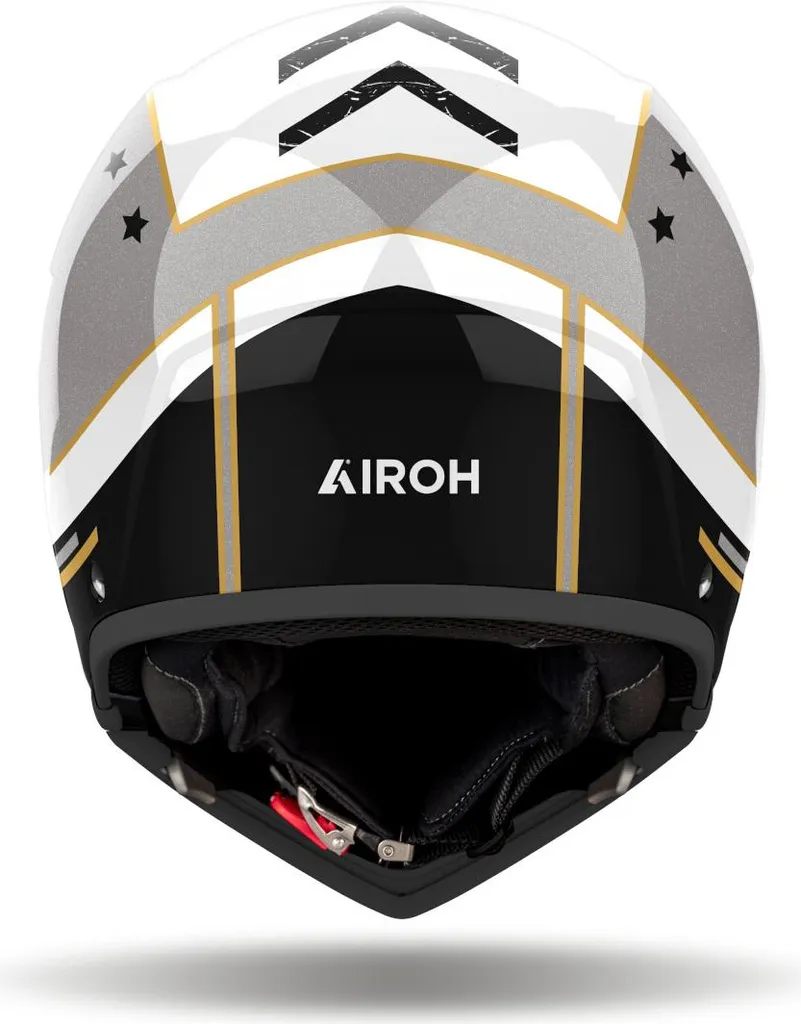 AIROH J 110 Command Blanc Or paillettes : Casque modulable confortable XL - 6
