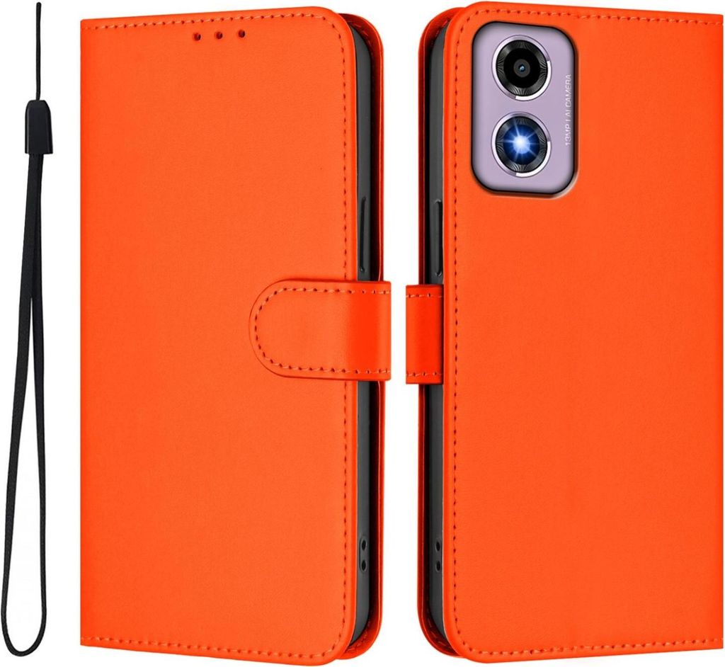 Mobigear Urban Wallet Motorola Moto E14 Hülle Klapphülle Geldbörse - Orange
