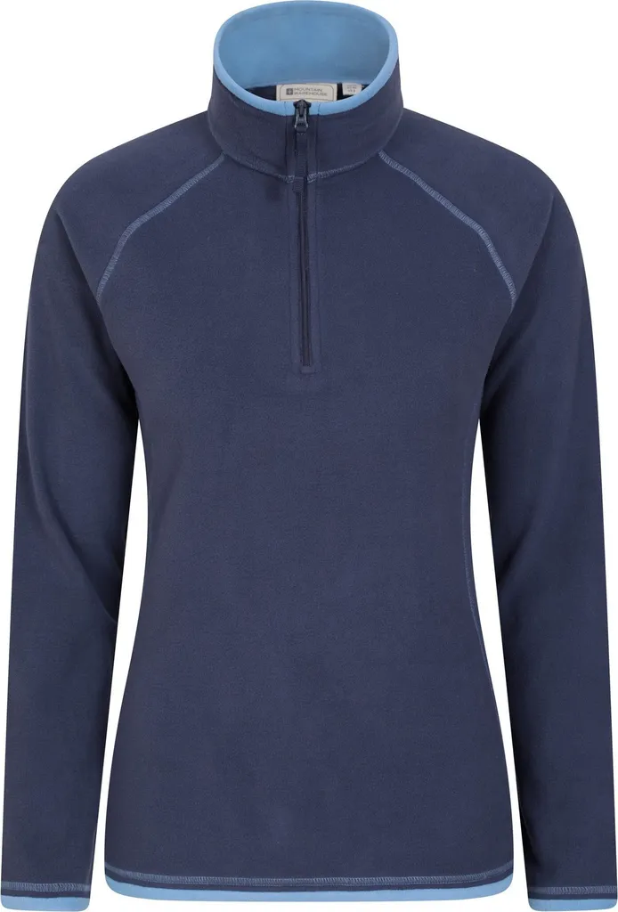 Mountain Warehouse - Top in pile con mezza zip "Montana" da donna MW637 (48 IT) (blu navy)