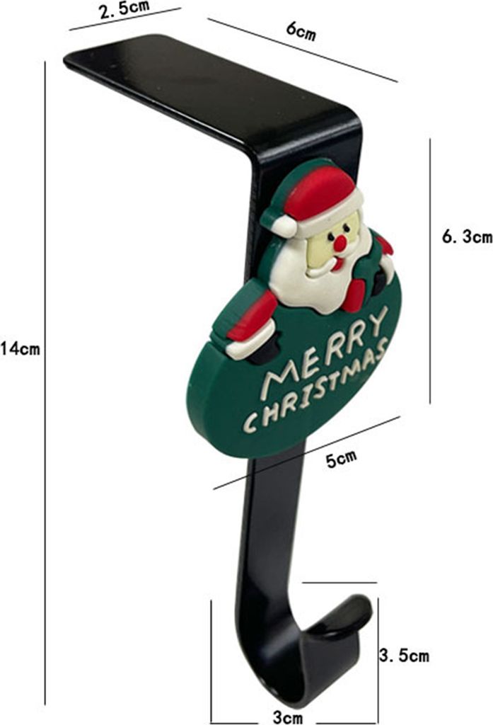Weihnachtsstrumpfhalter, Metallhaken ohne Bohren, mit Schutzpolstern, L-förmiger Strumpfhalterhaken für Weihnachtsfeier, Kaminsims-Dekoration
