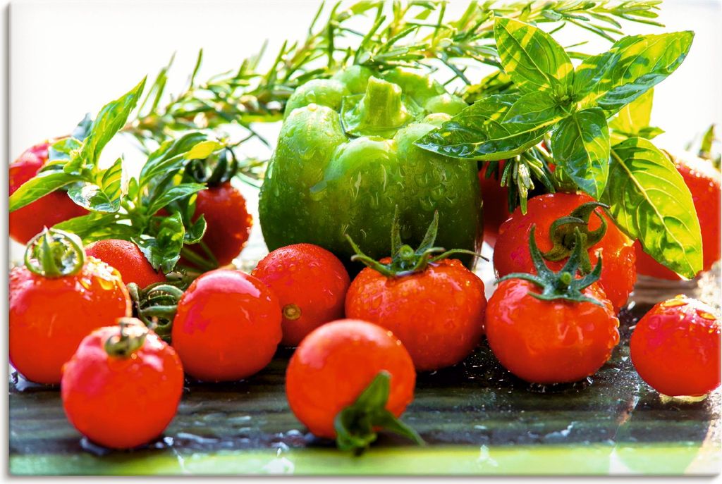 ARTland Leinwandbild Garten frische Tomaten Größe: 30x20 cm