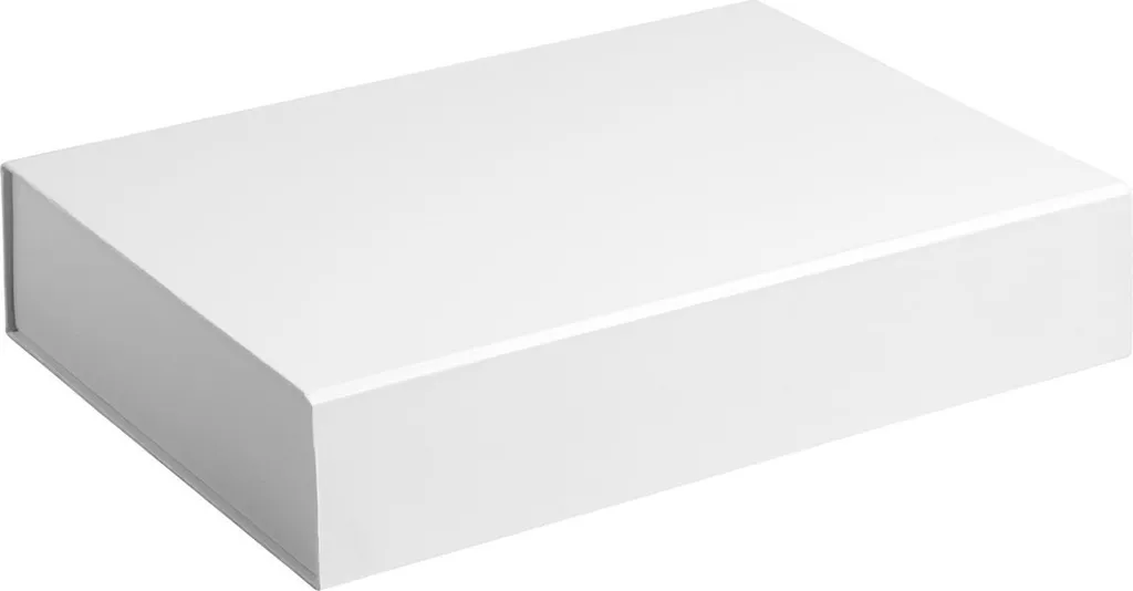Boîte cadeau magnétique rigide anti-écrasement blanc mat 38x27x7cm