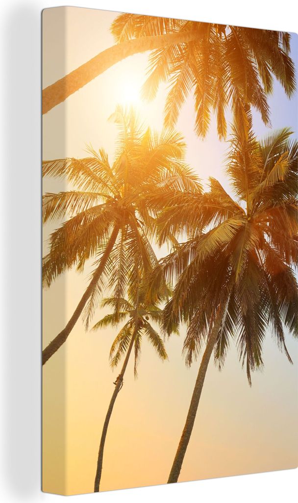 OneMillionCanvasses - Leinwandbilder - 90x140 cm, Palme - Sonne - Sommer - Tropisch, Wandbilder Kunstdruck Wanddekoration - Foto auf Leinwand - G...