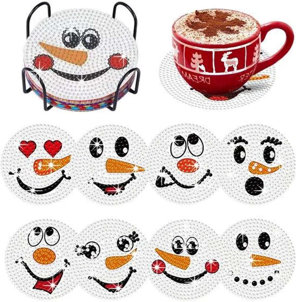 Kit Bricolage Bonhomme de Neige 8 pièces sur socle stable pour adulte