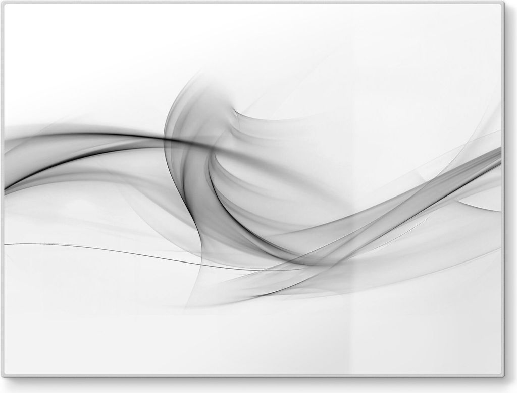 DEQORI Schneidebrett Glas 40x30 cm 'Rauchige Nebelschwaden' Schneideplatte groß