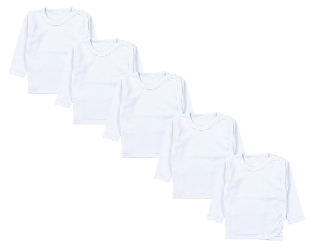 TupTam Uni Baby Wickelshirt Langarm 5er Pack, Farbe: Weiß, Produktbild 