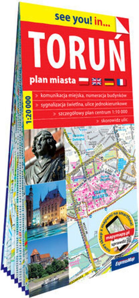 Toruń papierowy plan miasta 1:20 000