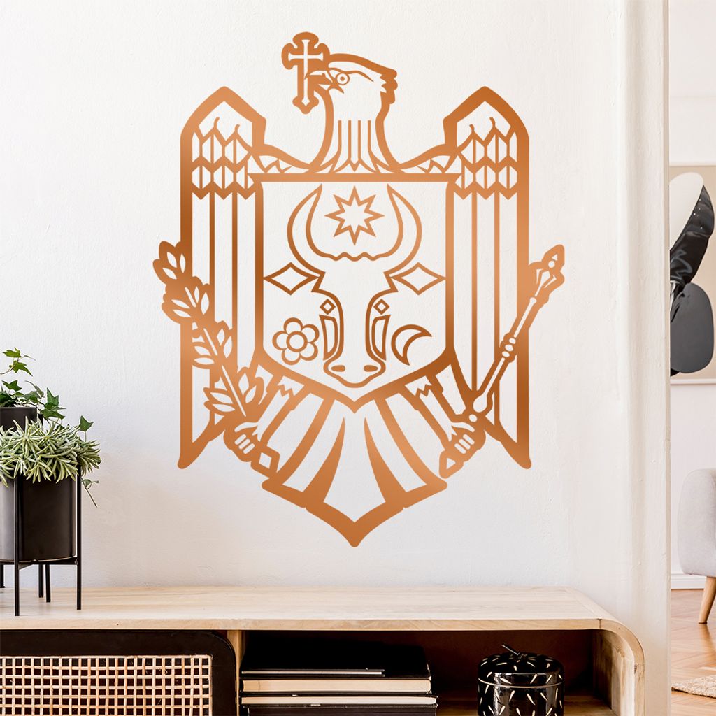 Moldawien Wappen Wandtattoo Wandaufkleber Wall Sticker - Dekoration, Küche, Wohnzimmer, Schlafzimmer, Badezimmer