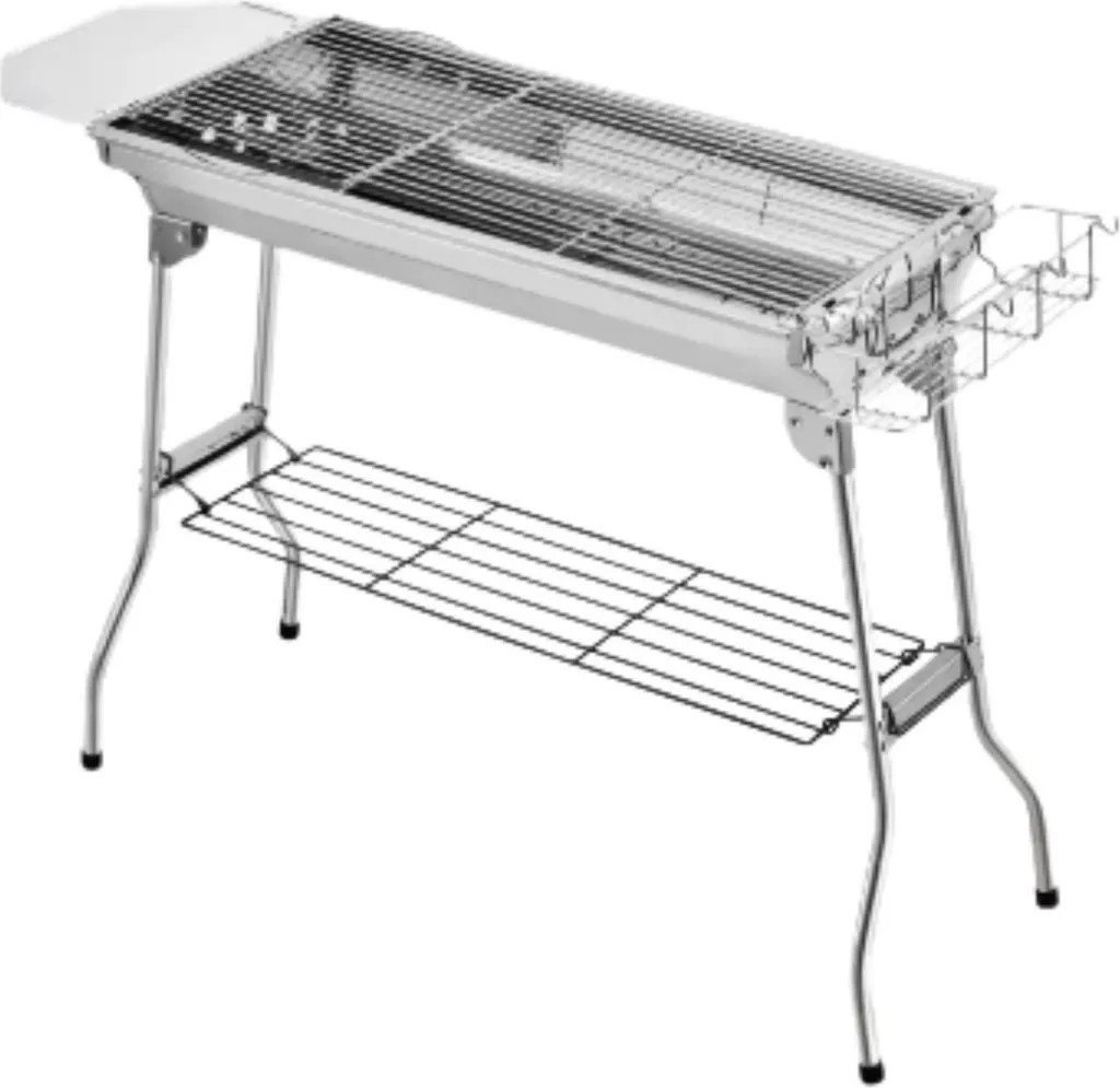 Set Barbecue de Camping Portable en Inox pour Grillades en Plein Air