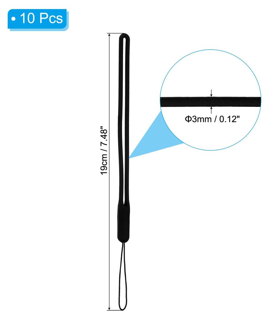 19cm Silikon Handgelenkband Lanyards, 10 Stš¹ck Kurze Weiche Halsband Handgelenkband Schnur Ausweisband fš¹r Handy USB Schlš¹sselanh?nger Kam...