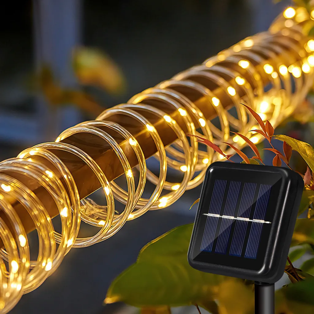 Jopassy Catena LED Solare 12m IP65 - Illuminazione Esterna 8 Modi