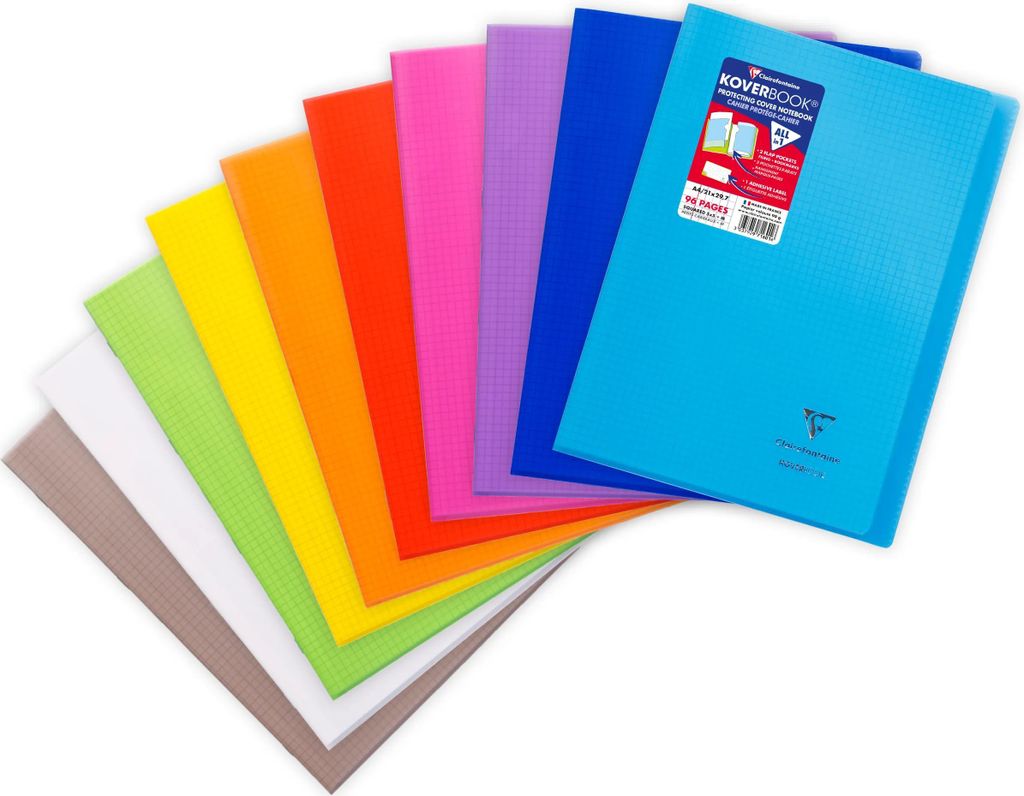 Clairefontaine 40x Koverbook A4 48 Blatt 90g, kariert Sortiert 971601C