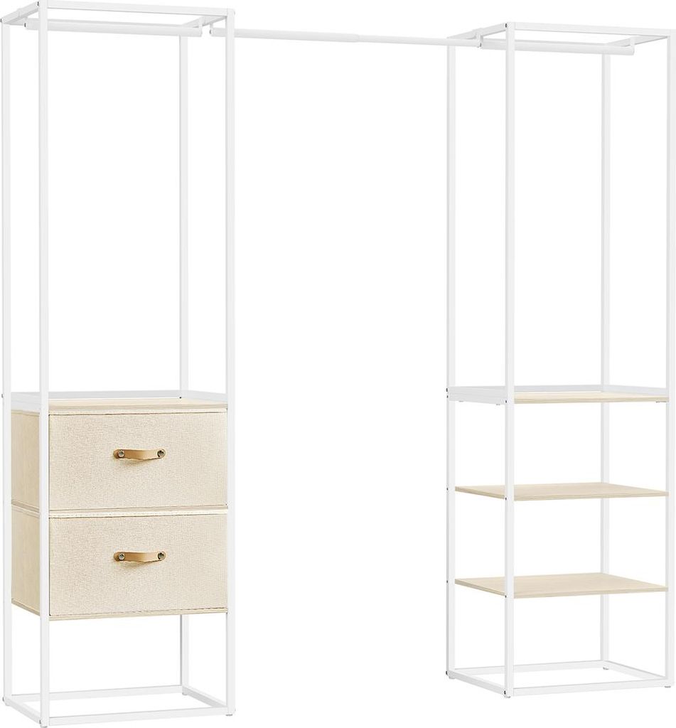 Kleiderständer mit 2 Schubladen, naturbeige