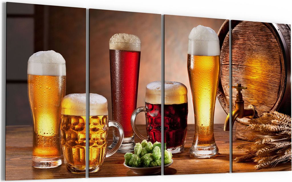 DEQORI Glasbild Echtglas 4x30x60 cm 'Frisch gezapte Biere' Produktbild 